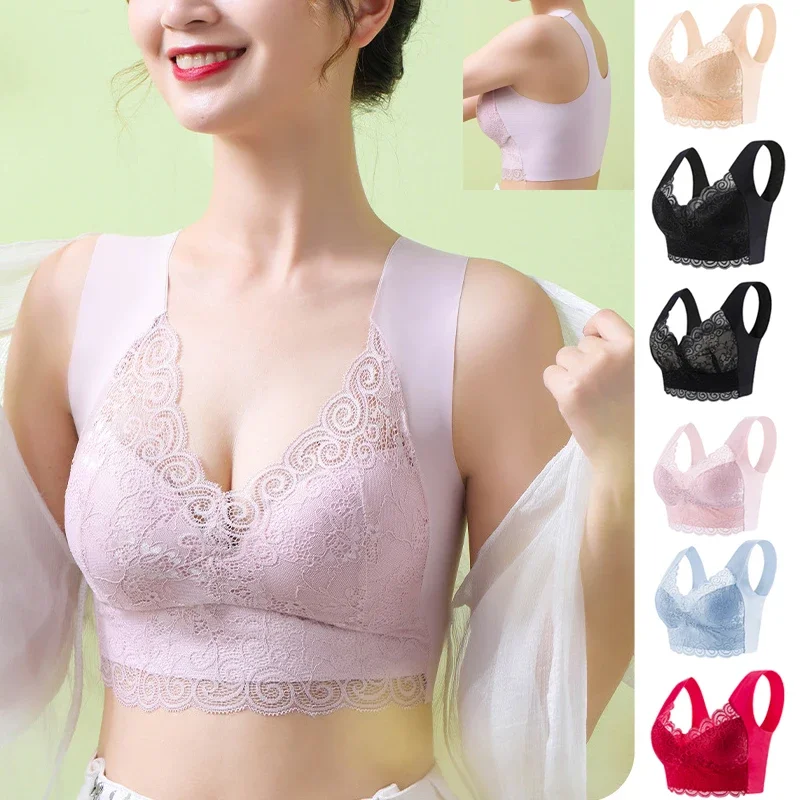 1pcs Ice Silk Seamless Lace Br - Sleep Bra Bralette recension och pris